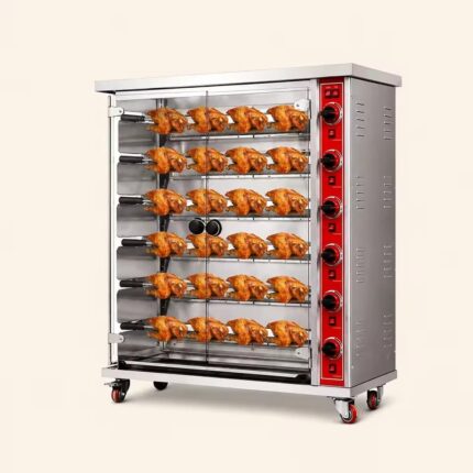 Automatic Gas Chicken Rotisserie Oven Commercial BBQ Roasting Machine High Capacity Stainless Steel Design